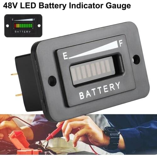 48v Lead-acid Car Battery Indicator Meter Gauge Led 10 Level Indicator Meter for Ezgo Club Car Yamaha Golf Cart Motor