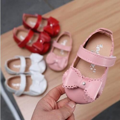 2018 Girls Princess leather Shoes Non-slip Toddlers Shoes Bow Knot Sandals For Children Kids Party Shoes Baby Wedding Shoe