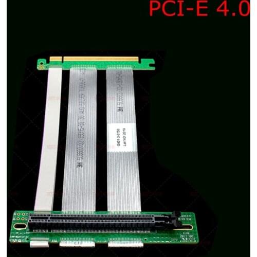 PC Graphics Card PCI-E 4.0 16x Extension Cable Flexible Full Speed PCIe x16 Extender Vertical Link for GPU 1U 2U Chassis Case