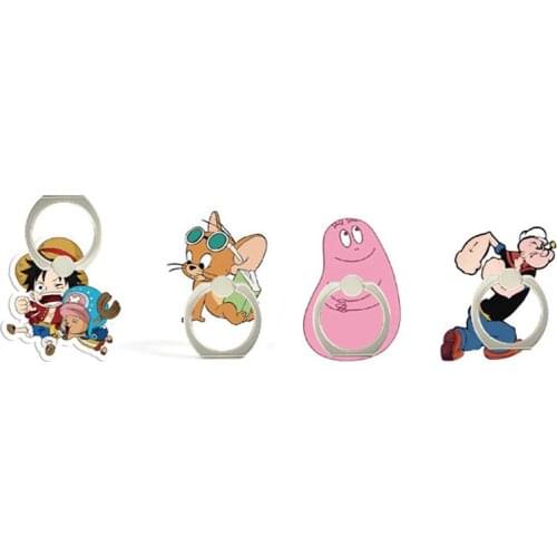 Universal Mobile Phone Holder Finger Ring Cartoon 360 Degree Rotate Telephone Plastic Animal Desk Stand for Iphone XS MAX