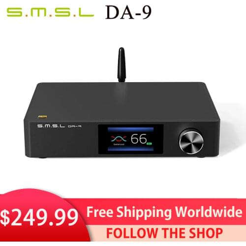 SMSL DA-9 Bluetooth 5.0 Amp APT- X Support DA9 NJW1194 Hi-Res Audio Power Amplifier RCA/XLR/BT input with Remote Control