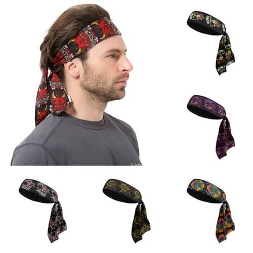 Terror Warrior Printed Head Bands Male Fitness Workout Compression Yoga Sweat Headband for Female Outdoor Running Sport Headband