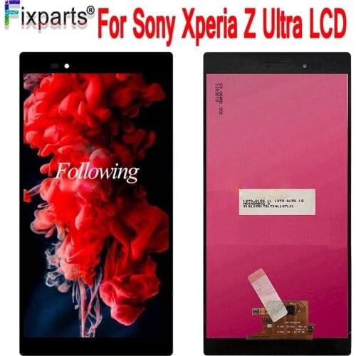 6.44" Screen For Sony Xperia Z Ultra LCD display Touch Screen Digitizer Assembly For Sony XL39H C6802 C6833 LCD Free shipping