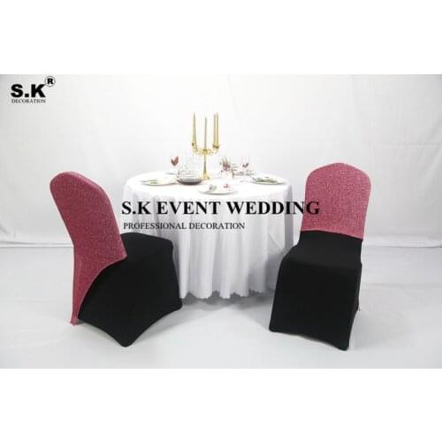 Gold Silver Giltter Sequin Chair Cap Hood For Banquet Spandex Chair Cover Wedding Event Party Decoration