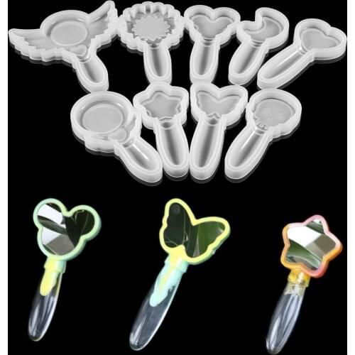 1PCS DIY Crystal Makeup Mirror Butterfly Mirror Cat Diamond Rose Makeup Magic Wand Mirror Silicone Epoxy Mould UV Resin Molds