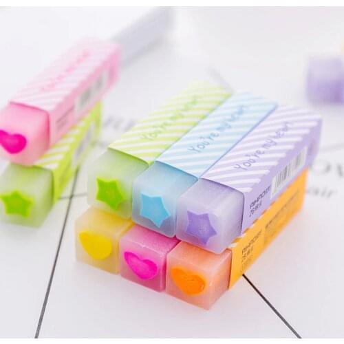 1Piece Candy Color Eraser Pencil School Supplies Kids School Stationery Erasers Gift Rubber Eraser Cute Drawing Rubber Tools