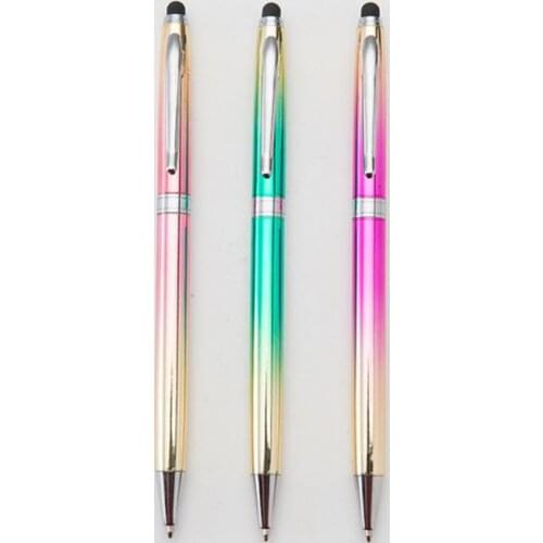 1pcs Ballpoint Pens new Creative Colorful Kawaii Ball 0.7mm metal Ballpen Fashion Rotating For School Stationery Office Supplies