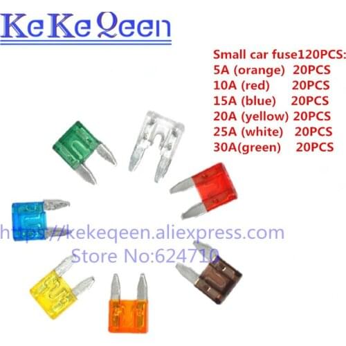 120pcs/lots Car Truck Small Fuses 5A 10A 15A 20A 25A 30A + Plastic Box Assortment , Standard Automotive Boat Truck Blade