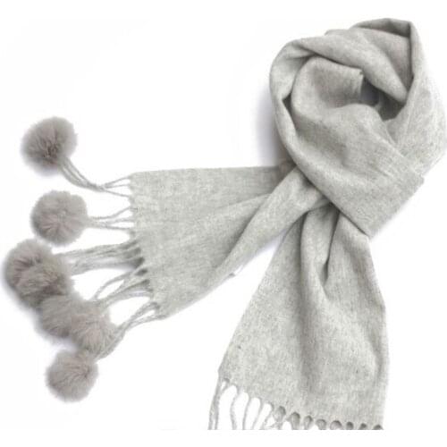 2015 solid plain cashmere wool rabbit fur scarf Shawl Wrap Womens Girls Ladies Scarf Christmas gift 180*32cm 6pcs/lot #3958
