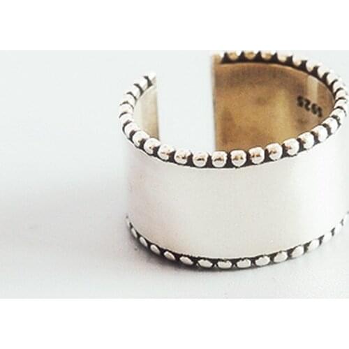 2021 Fashion Metal Big Geometric Rings Exaggerated Make Old Wide-faced Smooth Adjustabl Finger Ring For Women Wedding Jewelry