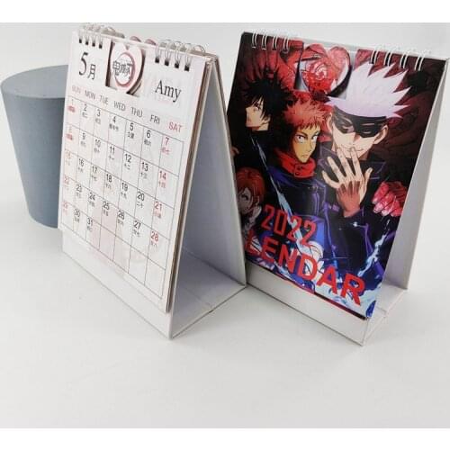 2021 Anime Demon Slayer Desk Calendar Figure Desk Calendar Daily Schedule Planner