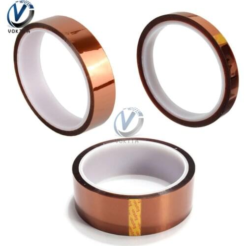 30Meter/Roll 5/6/8/10/12/15/20/25/30/40/50mm Tape Sticky High Temperature Heat Resistant Polyimide Gummed Adhesive Tape
