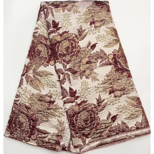 African Lace Fabric 2021 High Quality Brocade Jacquard Lace Fabric 5 Yards, Nigerian Lace Fabric For Sewing Clothes Dress D4220