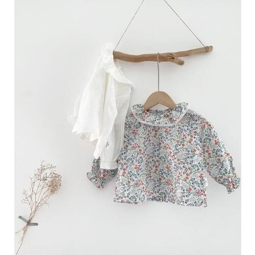 Baby Blouse 2021 New Spring Girls Floral Top Kids Clothing 0-4Y