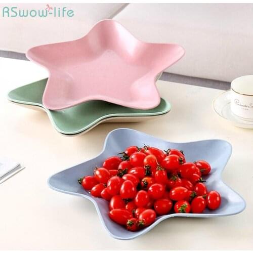 European Pentagon Fruit Disk Wheat Straw Home Candy Disk Environmental Protection Health Fashionable Dried Dessert Tray Snack
