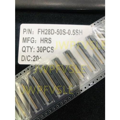 FH28D-50S-0.5SH(05) 50 Position FFC, FPC Connector Contacts, Bottom 0.020" (0.50mm) Surface Mount, Right Angle