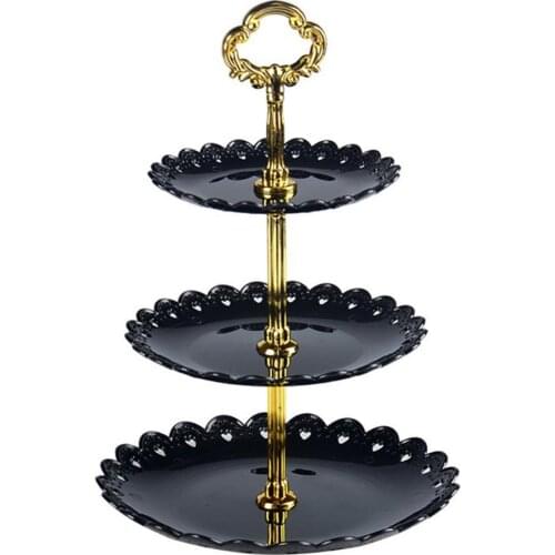 Hot Sale 60% Portable Three Layer Fruit Plate Cake Candy Dessert Storage Stand Rack Holder Home Party Festival Cake Tool Supplie