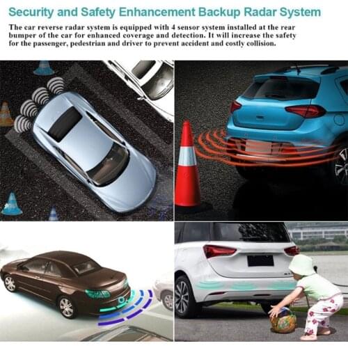 Hippcron Car LED Parking Sensor Kit 4 Sensors 22MM Reverse Sensor Sound Alert Indicator System