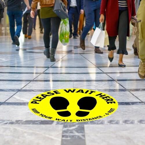 KAKUDER Ground floor crowd isolation labeling signs "Please Keep Wait Here Keep your wait Distance 6 Feet " Drop Ship New 2020