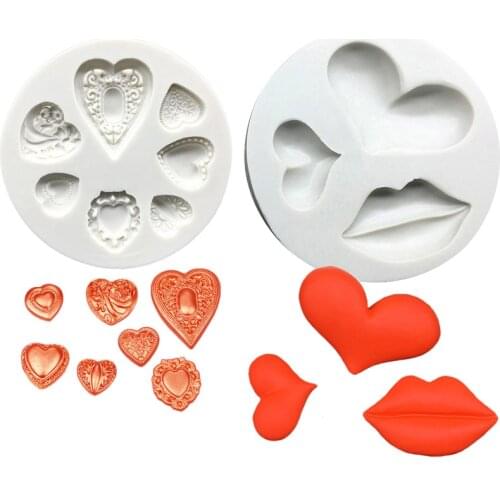 Lip Heart Shapes Silicone Mold Sugarcraft Cookie Cupcake Chocolate Baking Mold Fondant Cake Decorating Tools