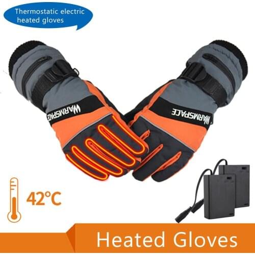 1 Pair Motorcycle Heated Gloves Electric Waterproof Insulated Heating Gloves Keep Warm For Skiing Riding Outdoor Sport