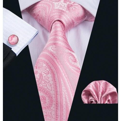 FA-1745 2017 Barry.Wang Men`s Tie Floral Silk Jacquard Woven Gravata Necktie Hanky Cufflink Set For Business Groom Wedding Party