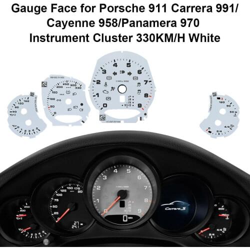 Instrument Speedo Gauge Face For Porsche 911 991 970 958 Dash Overlay Red Retrofit 330KM/H 9000RPM