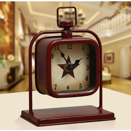 Nordic Retro Desk Clock Creative Bedroom Decoration Table Watch Mute Clocks Desktop Living Room Decor Personality Birthday Gift