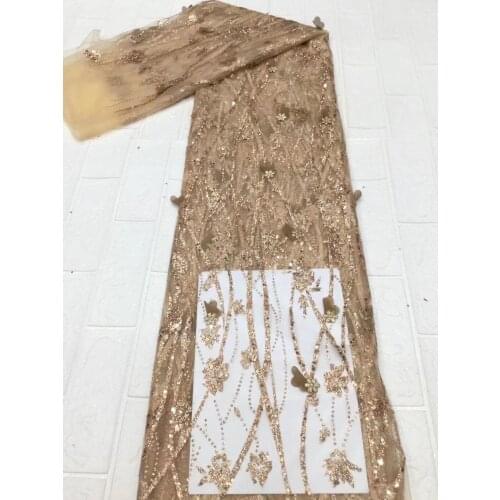 2021 Latest French Mesh Lace High Quality African Lace Fabric Nigerian Embroidered Tulle Lace Fabric For Wedding 5Yards