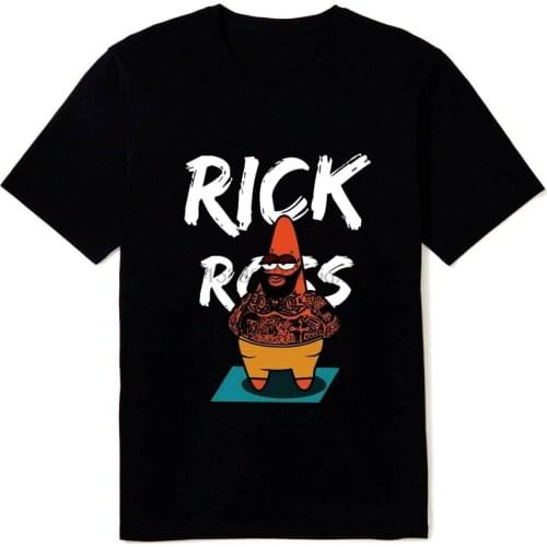 New Rick Ross Patrick Star Rapper Funny Mens Black T Shirt Size S M L Xl 2Xl 3Xl Cotton Customize Tee Shirt