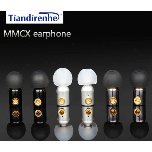 Tiandirenhe New Metal 6mm moving coil V type HIFI mini earphone mmcx earphone pluggable and replaceable cable earphones and mic