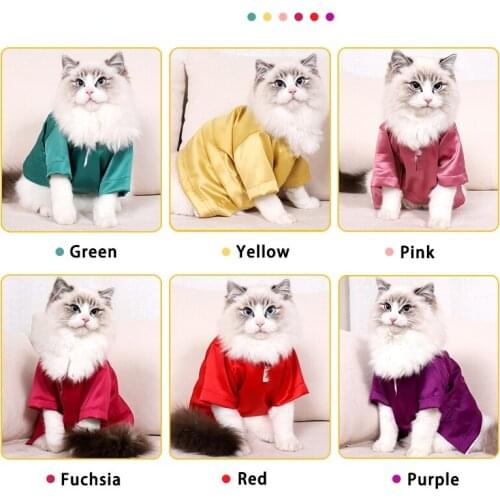 Japanese cat clothes Summer Cool Cat T-shirt Dress Thin Non-stick Wool Silk British Style Six-color Cat Clothes Upscale Lace