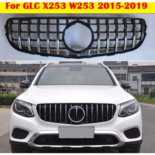 Front Center grill bumper GT Diamond vertical bar Car styling Middle grille 2015-2019 For Mercedes-Benz GLC X253 W253