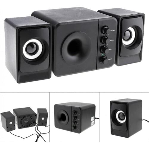 USB 2.1 Wired Computer Speaker Portable Bass Stereo Subwoofer Music Player Loudspeaker USB Wired Speakers For PC Computers
