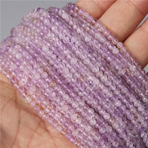 Transparent Natural Faceted Purple Yellow Ametrin Quartz Crystal Stone Beads Loose Spacer Beads For Diy Bracelet Jewelry Making