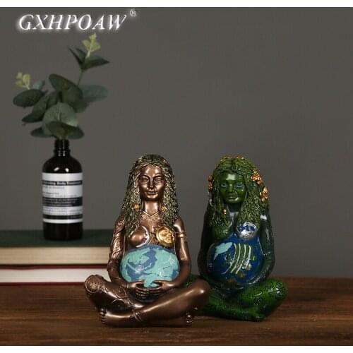 Mother Of The Earth Ghia Resin Crafts Creativity Gaia Goddess Statue Ornaments Home Living Room Decorate Girl Fine Decoration