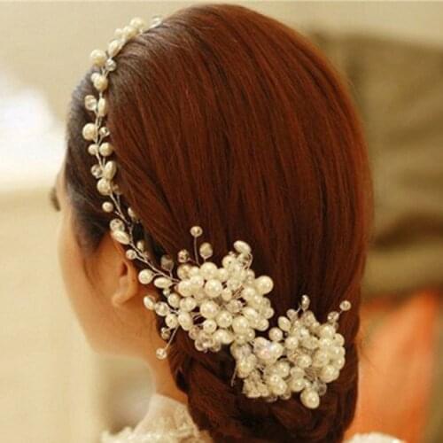 2018 Romantic Bridal Headdress Woman Pearls Beaded Hair Accessories Wedding Party Gifts New Arrival Bridal Party Gifts