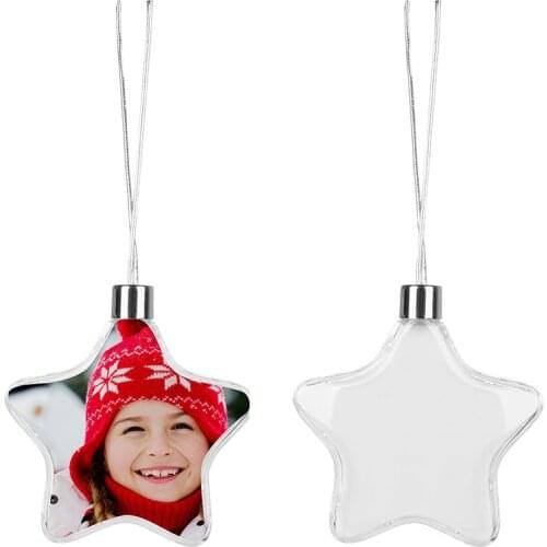 Sublimation christmas plastic star charm personalized blank consumables supplies hot transfer material 15pcs/lot new style