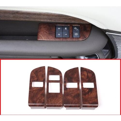Rose Wood Grain Child Safety Door Lock Switch Panel Trim For Land Rover Discovery 5 2017 2018 Car Accessories 4pcs/set