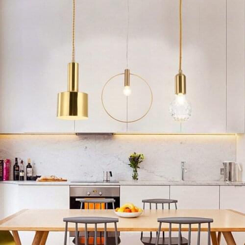 Nordic light luxury Iron LED Hanging Light E27 led Pendant Light for living Room Bedroom Background Clothing Shop Restaurant
