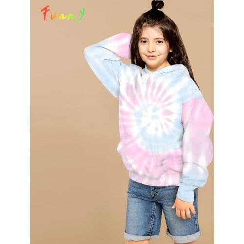 New Arrival Tie Dye Hoodie Kids Long Sleeve Pullovers 2020 Autumn Winter Casual Boys Girls Sweatshirt Hoody Childrens Clothing