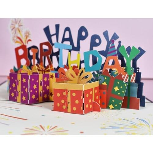 Bright-colored Charming Interesting Fun Birthday Card Paper Greeting Card Thick for Party