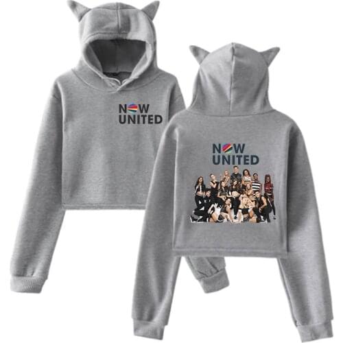 Winter Clothes Women Now United Hoodie Pullover Girl Tracksui Cat Crop Top 2020 Now United - Better Album Cat UN Team Sweatshirt