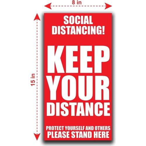 10 pcs Distance Sticker Sign Social Distancing Floor Decal Safety Floor Sign Floor Adhesive Sticker For Maintaining Distance