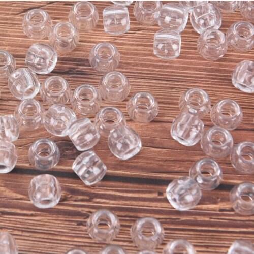 100pcs Dreadlock Beads Rings For Hair Accessories Transparent Big Hole Braids Acrylic Hair Braid Dread