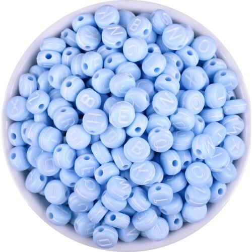 100Pcs 4*7mm mint Color Acrylic Round Plastic Letter Beads for Bracelets Necklace Diy Jewelry Accessories Loose Alphabet Beads