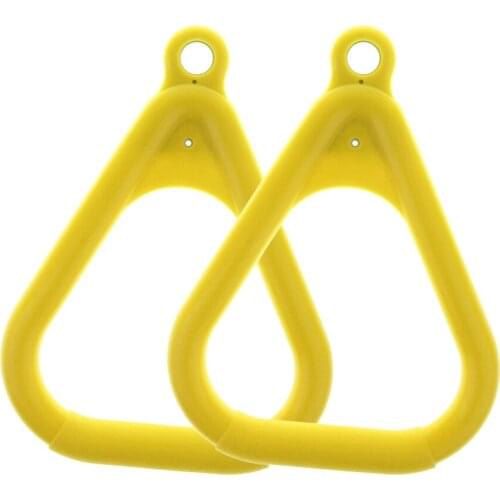 2pcs Plastic Trapeze Rings Replacement for Kids Swingset, Playset, Gym Jungle, Gymnastics Equipment - Yellow
