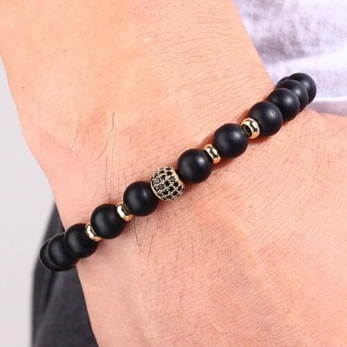 2020 Fashion Classic 8mm Matte Stone Womens Bracelet Zircon Bead Bracelet DIY Handmade Mens Bracelet Beautiful Gift Pulseira