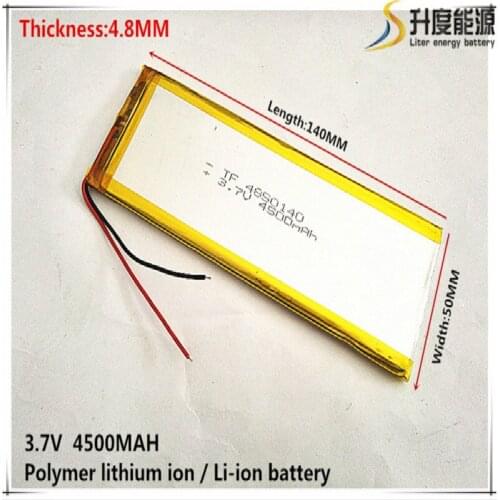 3.7V,4500mAH,[4850140] PLIB; polymer lithium ion / Li-ion battery for GPS,mp3,mp4,mp5,dvd,bluetooth,model toy