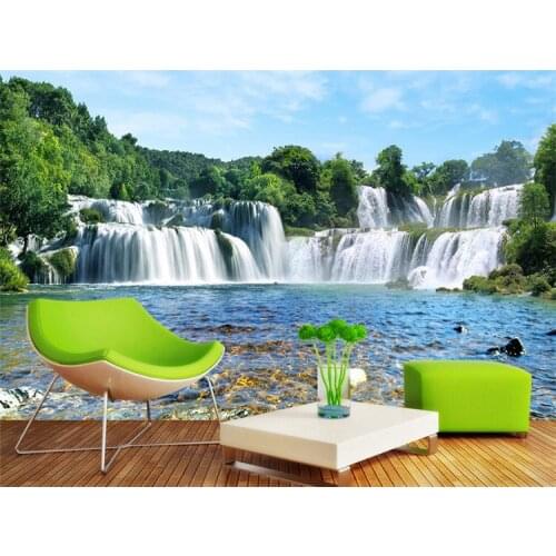 3D Wall Stickers Cliff Water Falls Shower Bathtub Art Wall Mural Floor Decals Creative Design for Home Decoration